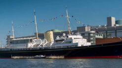 Royal Yacht Britannia berthed at Leith Dock