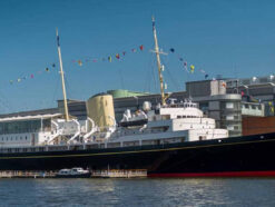 Royal Yacht Britannia berthed at Leith Dock