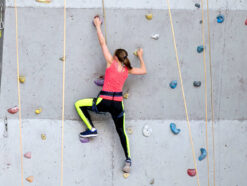 Woman at climbing centre