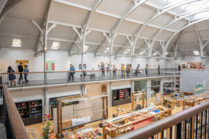 Dovecot Studios Viewing Balcony. Photography by Phil Wilkinson.