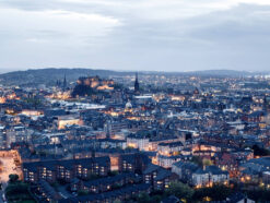 Evening cityscape of Edinburgh