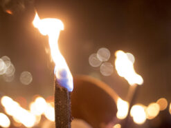Torchlight procession flames