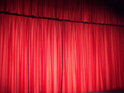 Red curtains at the Filmhouse in Edinburgh