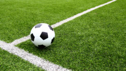 Ball on a football pitch