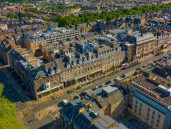 Aerial view of George Street from the Charlotte Square end
