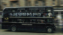 The Ghost Bus Tours tour bus on Edinburgh's Royal Mile