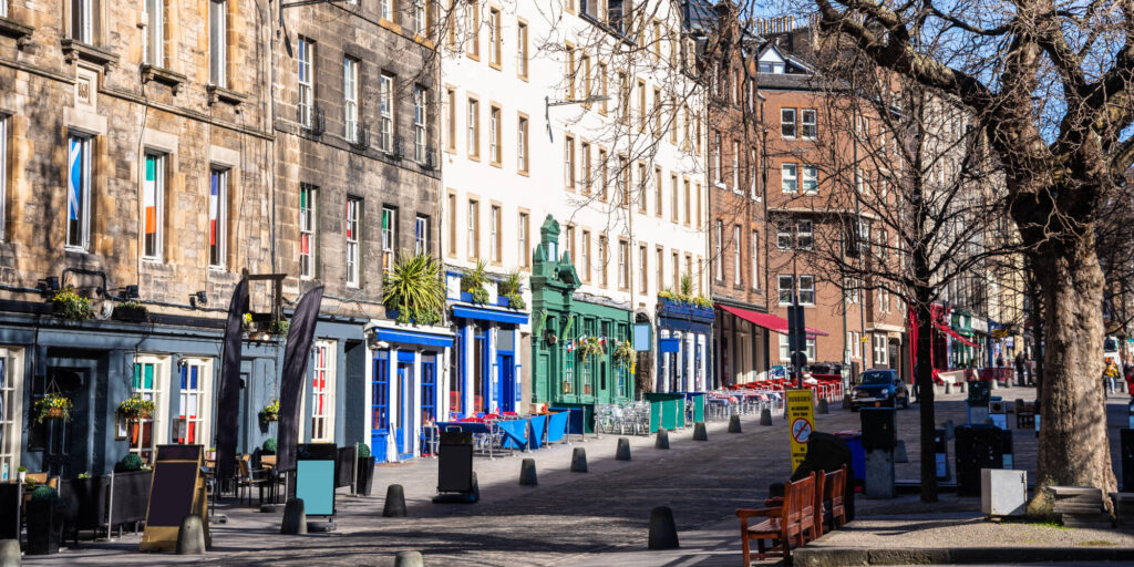 Buildings on The Grassmarket in Edinburgh