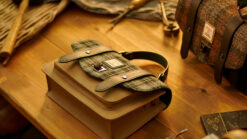 Handbag on workbench at the Islander Workshop Experience