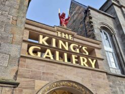 Sign at the entrance to the King's Gallery in Edinburgh