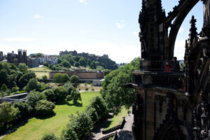 Close up of Scott Monument in Edinburgh