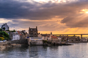 Sunset at South Queensferry in Scotland