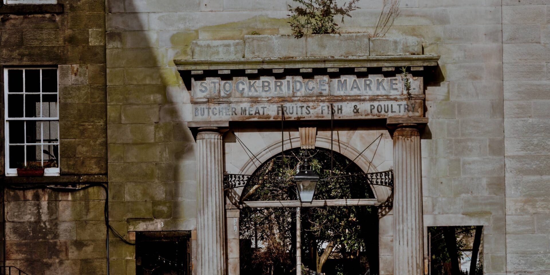 Old stone market arch in Stockbridge